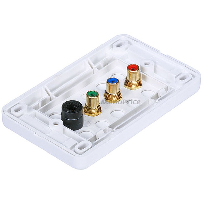 Monoprice 3 RCA Component / Toslink Optical Wall Plate (RGB