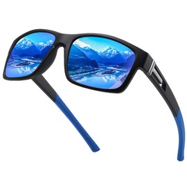 Ulknyss Sunglasses Men's Polarised Sports Glasses for Men Fishing Driving Sporty with UV400 Protection Sports Sunglasses, blue