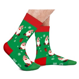 Funny Christmas Socks for Men Women Teens Boys - I’ll Be Gnome for Xmas Secret Santa Christmas Gifts Novelty Fun Crew Funky Cute Crazy Silly Socks Funny Xmas Stocking Stuffers