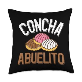 Concha Abuelito White Pink and Chocolate Conchas Throw Pillow