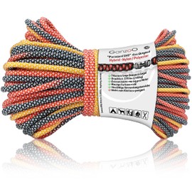 Ganzoo Paracord 550 Rope Rainbow, Rainbow Diamond, 4 mm, Nylon Polyester, Type 3, 7 Core Strands, 30 m, DIY, Outdoor Cord, Bracelet, Dog Lead, Dog Collar, All-purpose Rope, Multi-Purpose Rope