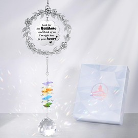 VIVIKEN Memorial Gifts for Loss of Loved One, Unique Sun Catcher Sympathy Gift Idea Window Suncatcher, Hanging Ornament Crystal Rainbow Maker Bereavement Grief Gift Box for Loss of Mom Friend Son Family Pets