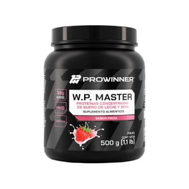 PROWINNER  WP Master  Suplemento Alimenticio, Protena Concentrada de Suero de Leche y Soya, Sabor Fresa, 38g de Protena por Porcin, con Creatina,...  
