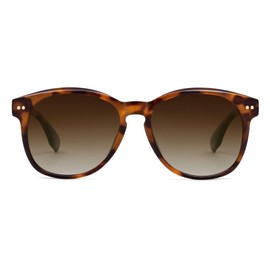 VANLINKER Vintage Round Aviator Sunglasses Men Womens Trendy 70s Polarized Plastic Shades VL9854, C5-polarized Gradient Brown Lens/Tortoise Frame, Medium