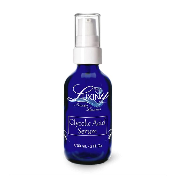 Luxiny Glycolic Acid Serum, an Anti Aging Serum and Facial Exfoliator to Help Even Skin Tone & Reduce Wrinkles, a Vegan Skin Care Facial Serum with Soothing Aloe - For All Skin Types, 2 oz.