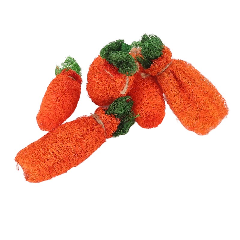 Rabbit Loofah Carrot Toys Natural Funny Teeth Grinding Bite Resistance