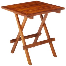 Bare Decor Ravinia Folding Teak Small Table, Oiled Finish Brown