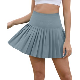 AegisChic Womens Golf Skirt with Shorts High Waisted Pleated Tennis Skirts Blue Athletic Skorts with Pocket Tummy Control