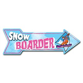 SignMission Decal Art Snowboarder Girl Decal Indoor/Outdoor Decor 24" Directional Sticker Vinyl Wall Decals