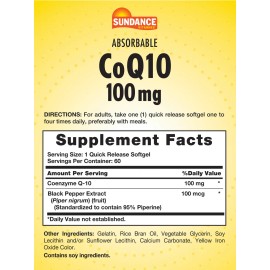 Sundance Coq10 100 Mg 60 Cpsulas Suaves Sin Gluten