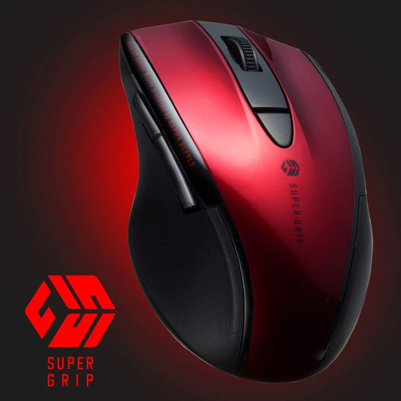 Sanwa Supply MA-BTBL167R Bluetooth Mouse, Silent, Blue LED, 5 Buttons