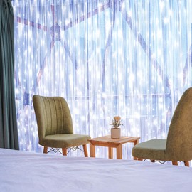 LITYBY Curtain Fairy Lights, 3m×3m 300LED Fairy Lights for Bedroom, 8 Modes Curtain String Lights with Remote Control, Christmas Lights for Bedroom, Garden, Party, Wedding Decorations (Cold White)