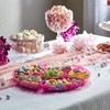 Plasticpro 6 Sectional Round Plastic Serving Tray/Platters Pink Pack of