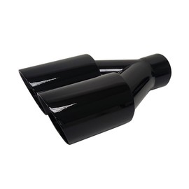 NETAMI 1635BK Dual Exhaust Tip Stainless Steel Gloss Black Powder Coated 2.5"ID X 3.5"OD X 10"L