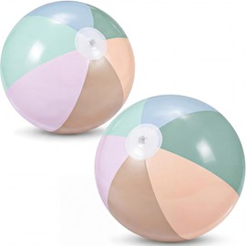 MiniInflat 2 Pcs Inflatable Beach Balls 16 Inch Pastel PVC Large Beach Balls Blow up Pool Water Game Toy for Kid Adult Birthday Luau Summer Decor Pool Party Favors