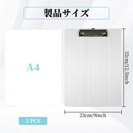 Folgtek Clipboard 2-Pack 9.1 x 12.6 inches (23 x 32 cm) Vertical Clip File Wordpad File Binder Portable Aluminum Alloy