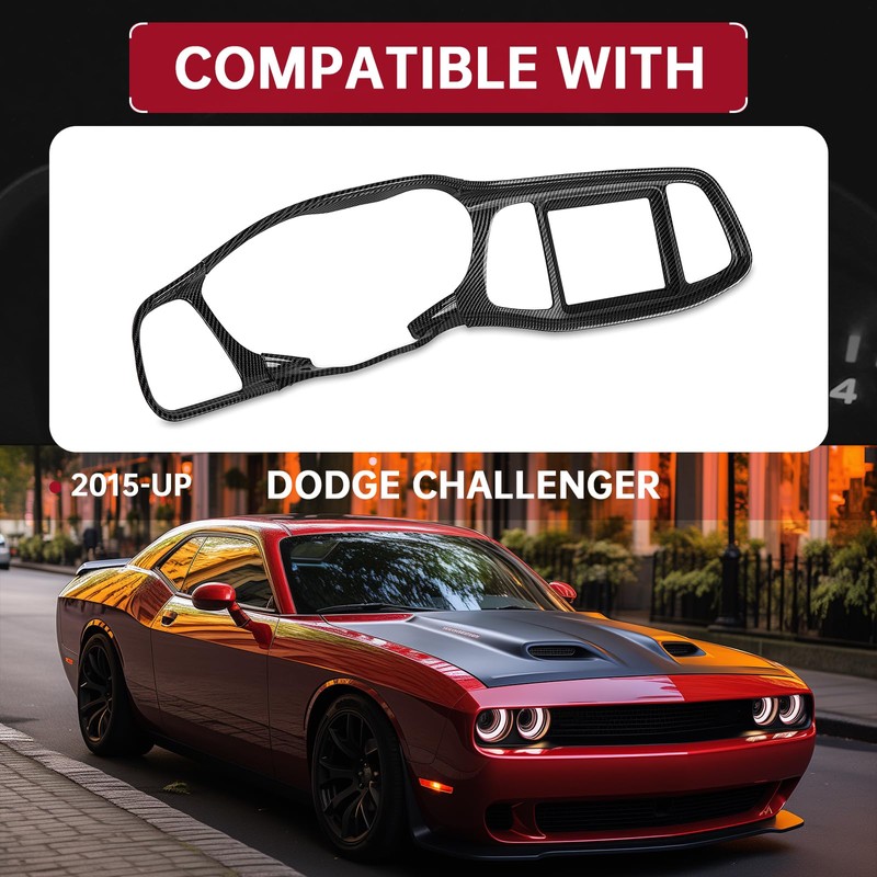 HECASA Center Console Dashboard Panel Compatible with 2015-UP Dodge Challenger