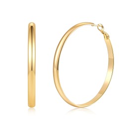 LILIE&WHITE Gold Large Hoop Earrings – Hypoallergenic and Tarnish-Resistant Jewellery for Women – Lightweight and Elegant Statement Hoops – Gift for Birthdays, Anniversaries, and Special Occasions