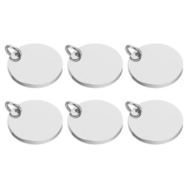 PATIKIL 24mm Steel Disc, 6pcs Stainless Steel Stamping Blanks Tags Circle Metal Round Plate DIY for Laser Engraving Stamping Jewelry Making,Silver Tone