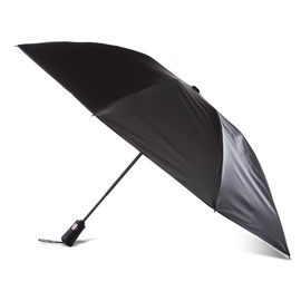 totes Reverse Close Folding Inbrella with Auto Open Close and Compact, Windproof Design, Black, BLACK ELECTRIC FLORAL, 43" Canopy, Clear Bubble Umbrella