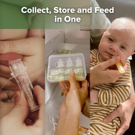 haakaa haakaa Colostrum Collector with Storage Case Set, Included 1 pc Reusable Cotton Wipe and Storage Box (0.1oz/4ml, 6 pcs)