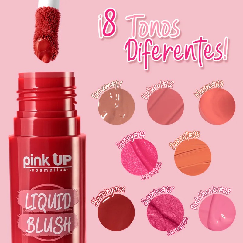 Rubor líquido pink up larga duración blushing