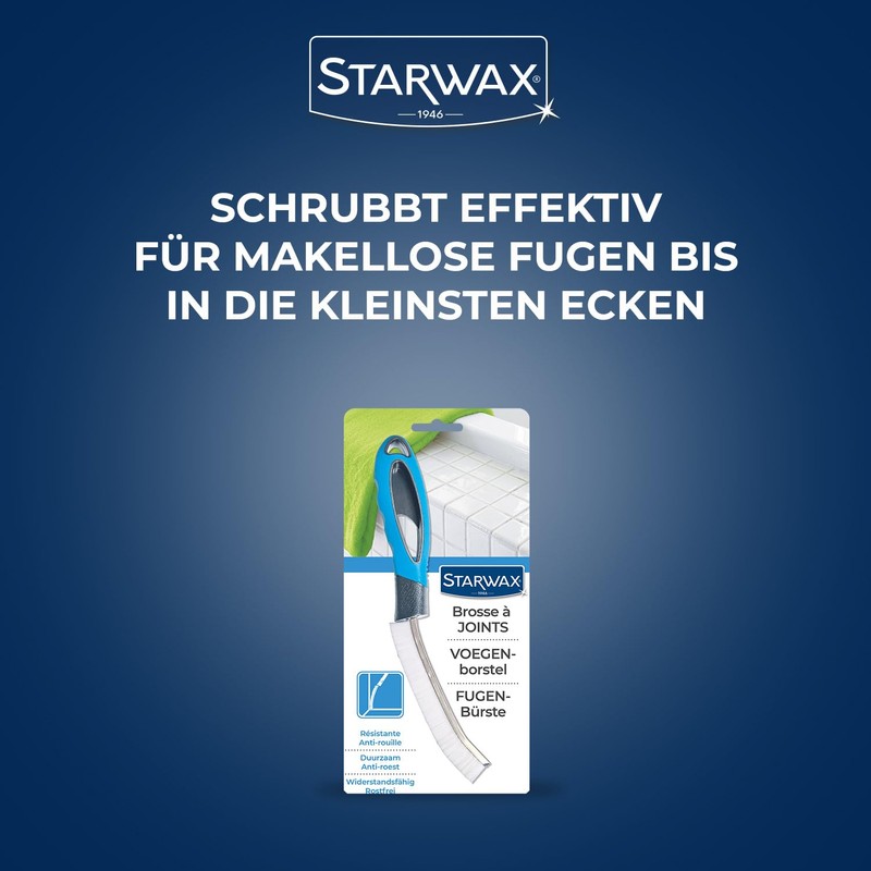 STARWAX - Fugenbürste - Widerstandsfähig - Anti-Rost - Schrubbt -