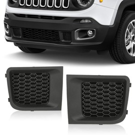 CHEDA Bumper Cover Grille, Compatible with 2015 2016 2017 Jeep Renegade Black Front Left and Right Front Lower Bumper Grille Bezel 35618579L 735618580R 5XB62LXHAA 5XB63LXHAA