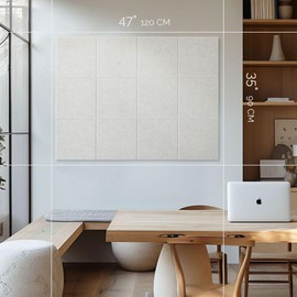 VIVELDA Large Cork Boards for Walls -Pack of 12- Black Felt Wall Tiles - Bulletin Board Panels for Office Home Decor, Push Pin Corkboard Organizer for Office or Classroom (Ivory Tan)