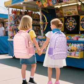 Jumpopack Corduroy Backpack for Primary Lightweight Girls School Bag Sets with Lunch Bag and Pencil Case Gift