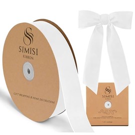 White Velvet Ribbon 1.5'' 25 Yards for Christmas Tree, Gift Wrapping, Flower Bouquet, Wreath Decorations, Bow Making