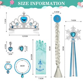 Vicloon Princess Costume Accessories, Girls Dress Up Accessories Elsa the Snow Queen Dress Up Accessories