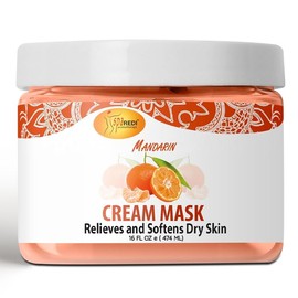 SPA REDI Home - Máscara de crema para pies de pedicura, hidratación profunda, 16 onzas | Mandarin cream mask with hyaluronic acid, amino acids and pan
