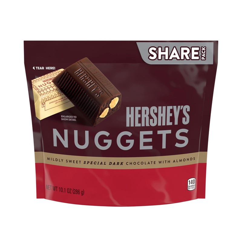 HERSHEY'S NUGGETS SPECIAL DARK Chocolate with Almonds Candy Share Pack,