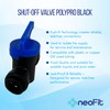 NeoFit Quick Connect 1/4" x 1/4" Shut-Off Valve, Black Polypropylene
