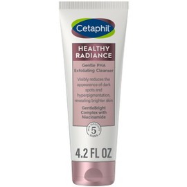 Face Wash by Cetaphil, Healthy Radiance Gentle Exfoliating Cleanser, Visibly Reduces Look of Dark Spots and Hyperpigmentation, Designed for Sensitive Skin, Hypoallergenic, Fragrance Free, 4.2oz