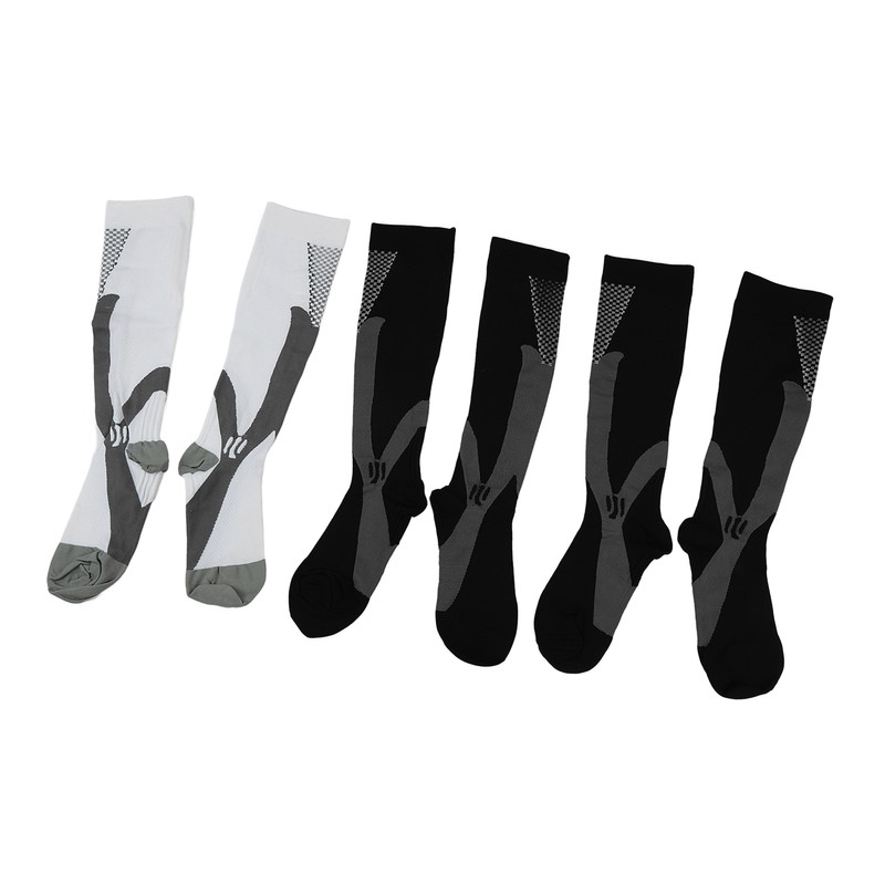 3 Packs Compression Socks Nylon Wire Ventilate Athletic Calf Socks