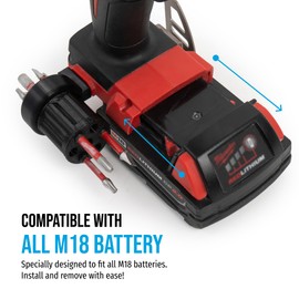 Atlas M18 Hex Bit Holder for Milwaukee Impacts Drivers - Drill Bit Organizer, Storage on both sides of Power Drill (Left & Right)