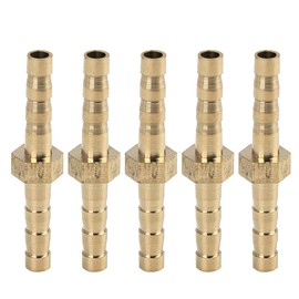 X AUTOHAUX Brass Barb Hose Straight Connection for Air, Water, Gas, Oil, 4 mm, Pack of 5