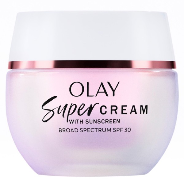 Olay Super Cream with Sunscreen SPF 30, Lightweight Face Moisturizer