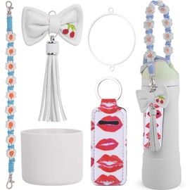 Used for Owala Water Bottle Accessories 16oz 24oz 32oz,Compatible with Owala Water Bottle Handle Strap Charms Silicone Boots (White, 40oz)