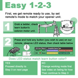 2 Garage Door Opener Remote with Garage Door Opener Keypad for Chamberlain Liftmaster Craftsman 877Max G940EV-P2 893LM 893Max 371LM 971LM, Purple Yellow Red Orange Learn Button