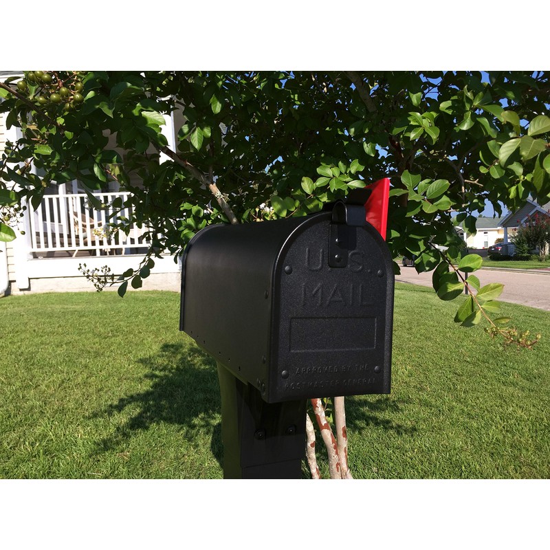 Gibraltar Mailboxes Admiral Medium Capacity Aluminum Textured Black, Post-Mount Mailbox,