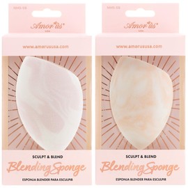 Glam Lux Beauty Amorus Blending Sponge Precision Blend (Angle Top) Makeup Blending Sponges Sculpt & Blend, No Streak, Dry/Wet Use, Flawless Application Beauty Blender (2, Random, Blender)