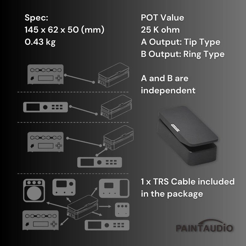 Paint Audio Foot Captain Dual Outputs Expression Pedal Multi-effects Compatible
