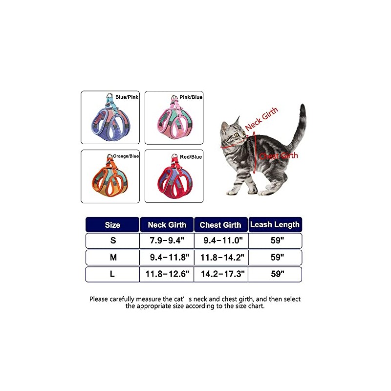 JSXD Juego de arnés para gato, correa y collar, arnés