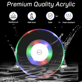Infreecs Pack of 10 Colourful LED Coasters, 3 Lighting Modes, Luminous Coasters, Acrylic Round Waterproof Light Coasters, LED Coasters for Glasses, Bottles, Parties, Bar, Weddings, Festival