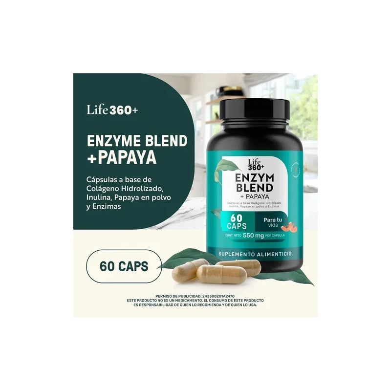 Enzimas Digestivas Bromelina Papaína 60 Cápsulas | LIFE360+