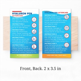 Havongki - 100 Pack - Premium Hyaluron Pen Lip Filler Aftercare Instructions Card 2 x 3.5" Accessories Supplies Kit Care - HP12A100_N