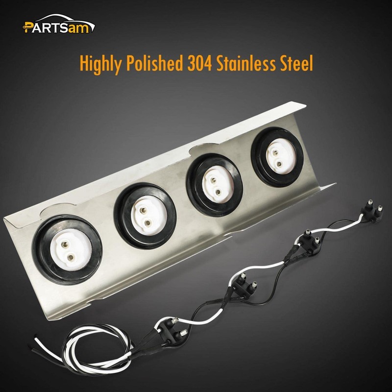 Partsam Trailer Truck Front Air Cleaner Light Bar Bracket Lights